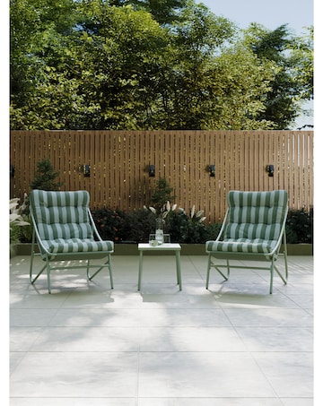 Charles Bentley Porto Relaxing Green Stripe Bistro Set