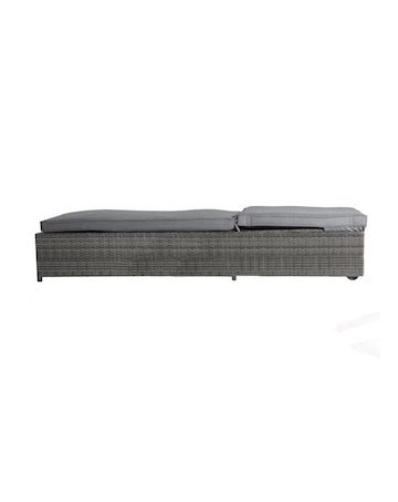 Charles Bentley Rattan Sun Lounger Grey