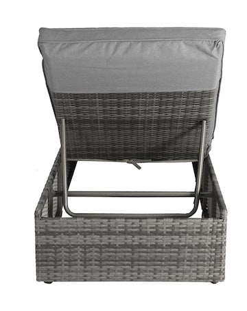 Charles Bentley Rattan Sun Lounger Grey