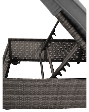 Charles Bentley Rattan Sun Lounger Grey