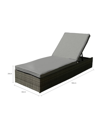 Charles Bentley Rattan Sun Lounger Grey