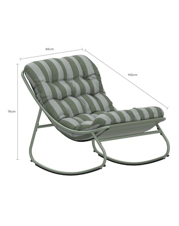 Charles Bentley Porto Relaxing Green Stripe Rocking Chair