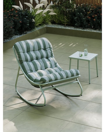 Charles Bentley Porto Relaxing Green Stripe Rocking Chair
