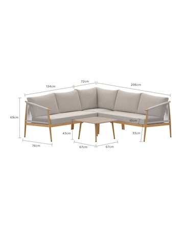 Charles Bentley Almada Rope Weave 4-5 Seater Corner Lounge Set
