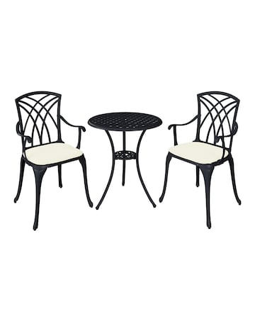 Charles Bentley Cast Aluminium Bistro Table And Chairs Set