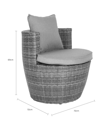Charles Bentley 3 Piece Stacking Rattan Bistro Set