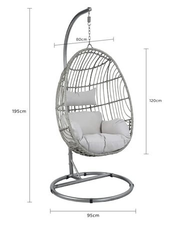 Charles Bentley Egg Shaped Rattan Swing Chair