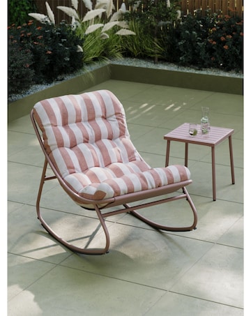 Charles Bentley Porto Relaxing Terracotta Stripe Rocking Chair