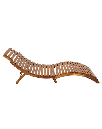 Charles Bentley Folding Curved FSC Wooden Sun Lounger