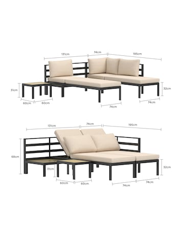 Charles Bentley Lagos 4 Piece Multi-Way Aluminium Sofa Set