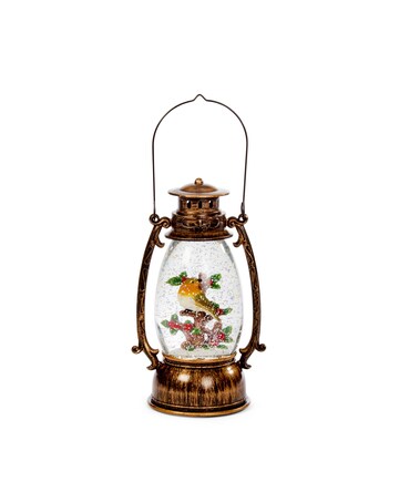 SnowSwirl Festive Robin Lantern
