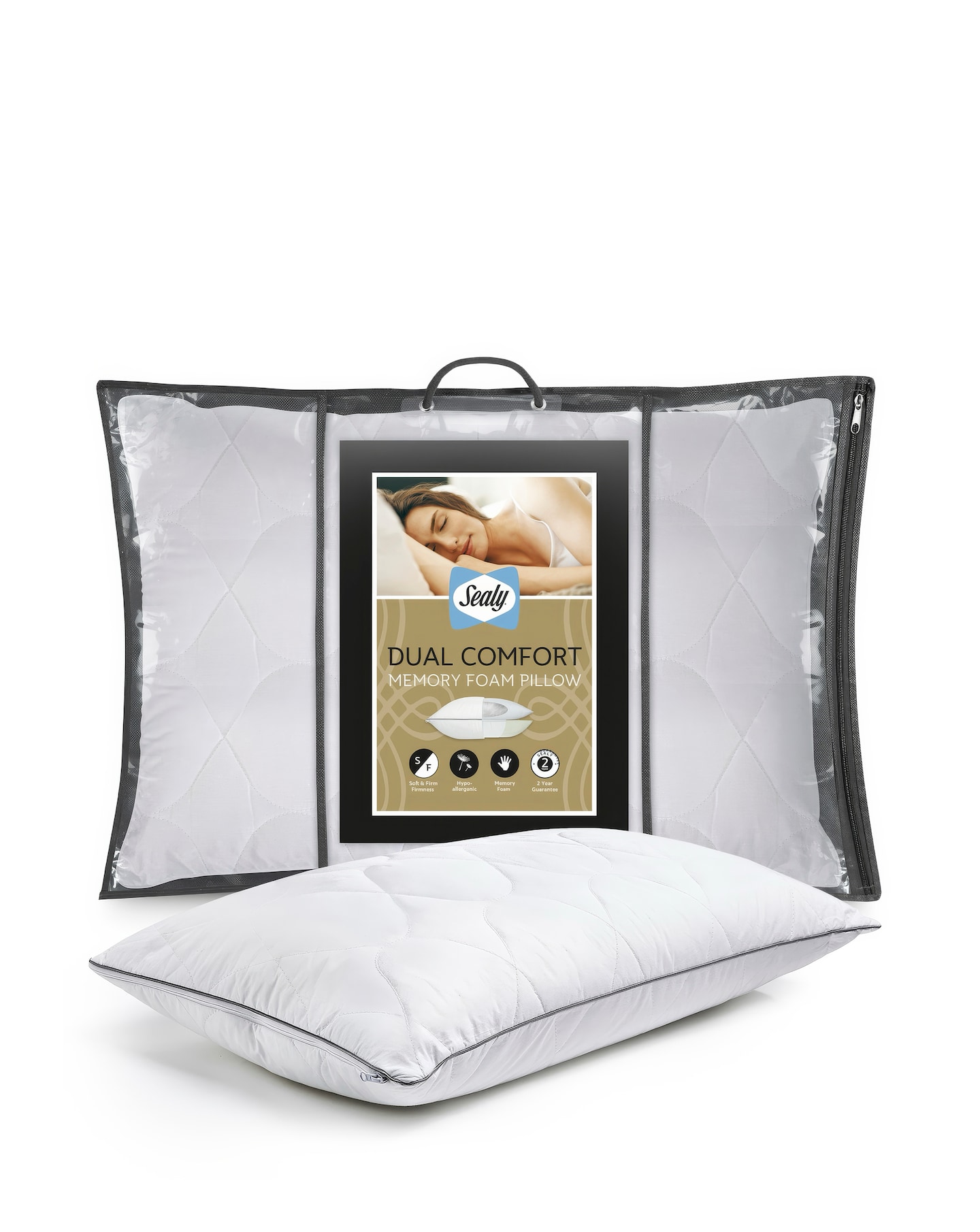 New In - Sealy Dual Comfort Memory Foam Pillow