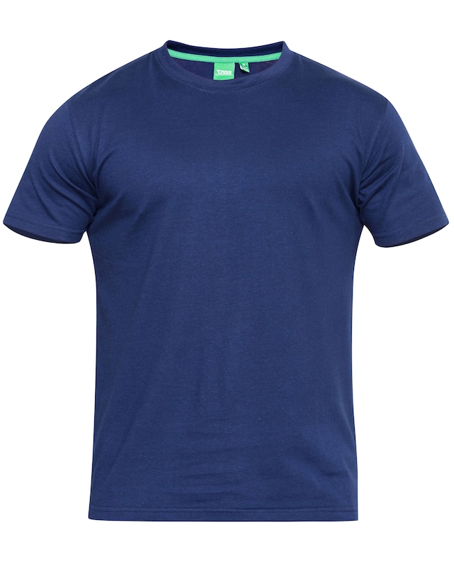 D555 Big & Tall Flyers Premium Weight Combed Cotton Crew Neck T-Shirt - Navy