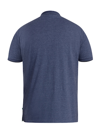 D555 Big & Tall Grant Fully Combed Pique Polo Shirt with Pocket - Denim