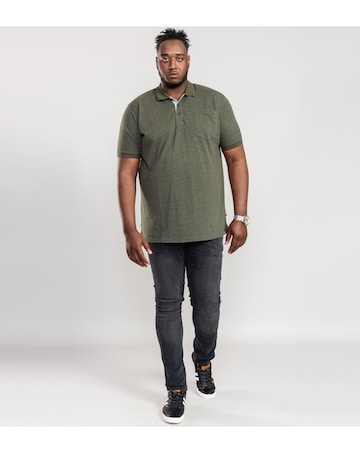 D555 Big & Tall Grant Fully Combed Pique Polo Shirt with Pocket - Khaki