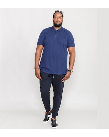 D555 Big & Tall Grant Fully Combed Pique Polo Shirt with Pocket - Navy