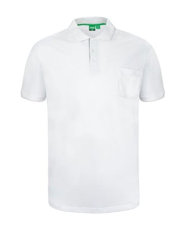 D555 Big & Tall Grant Fully Combed Pique Polo Shirt with Pocket - White