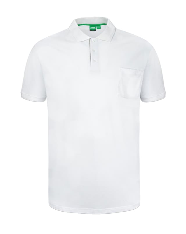 D555 Big & Tall Grant Fully Combed Pique Polo Shirt with Pocket - White