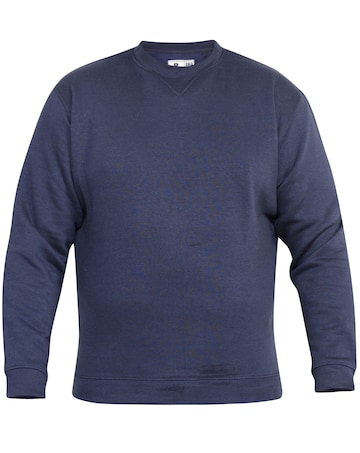 D555 Big & Tall Sweat Heavy Weight Classic Crew Neck Sweatshirt - Navy