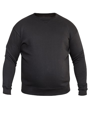 D555 Big & Tall Sweat Heavy Weight Classic Crew Neck Sweatshirt - Black