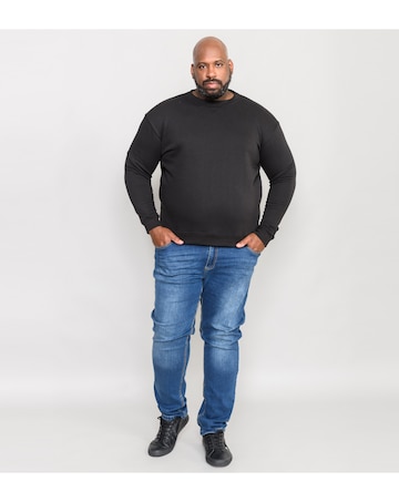 D555 Big & Tall Sweat Heavy Weight Classic Crew Neck Sweatshirt - Black
