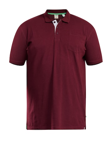 D555 Big & Tall Grant Fully Combed Pique Polo Shirt with Pocket - Maroon