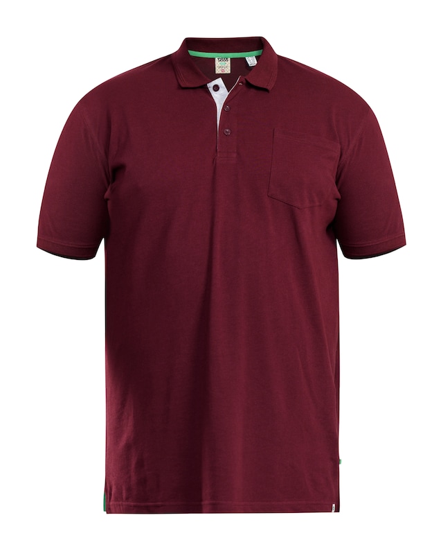 D555 Big & Tall Grant Fully Combed Pique Polo Shirt with Pocket - Maroon