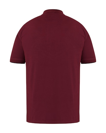 D555 Big & Tall Grant Fully Combed Pique Polo Shirt with Pocket - Maroon