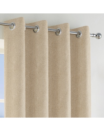 Chester Herringbone Thermal Blackout Eyelet Curtains