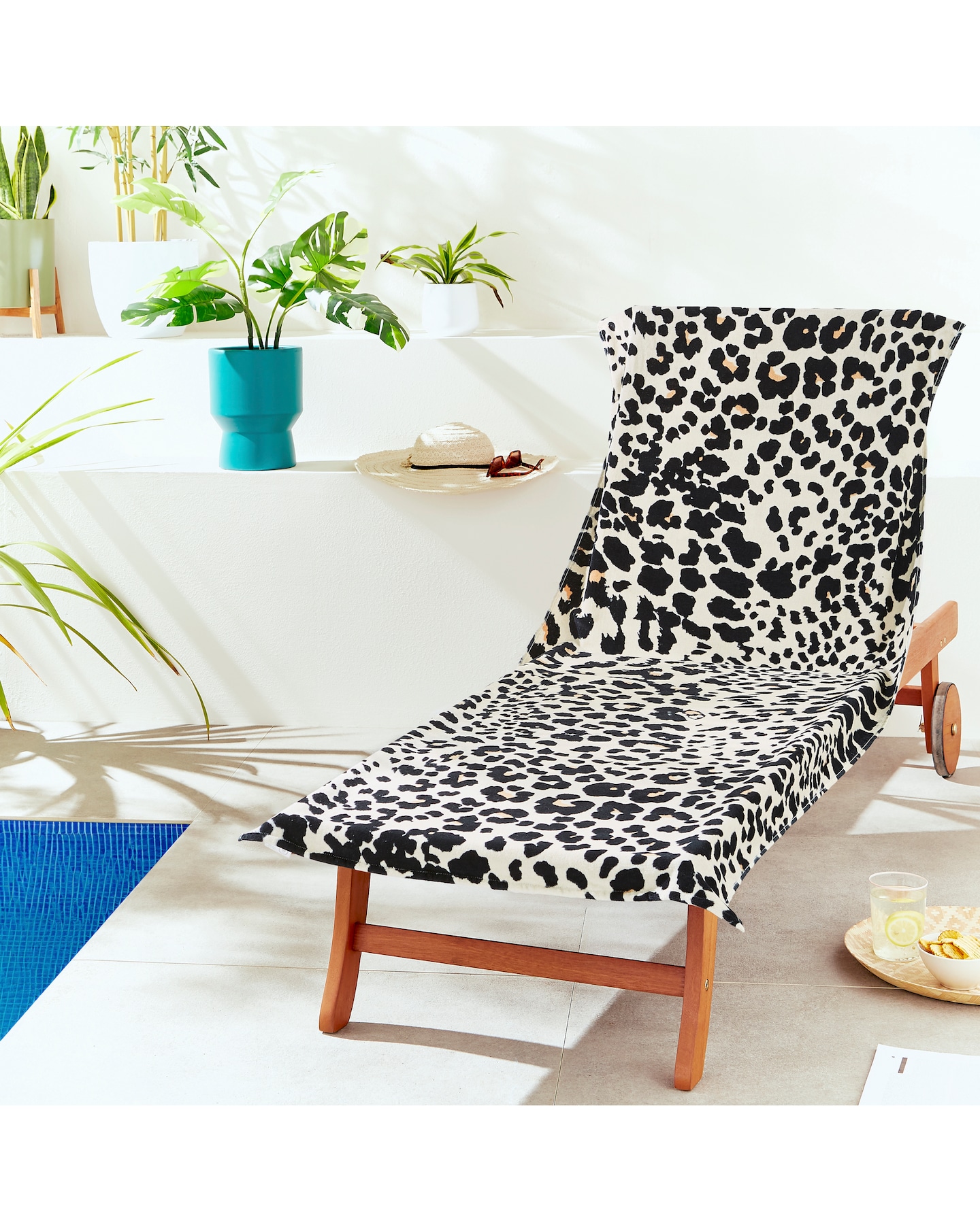 New In - Catherine Lansfield Leopard Sun Lounger