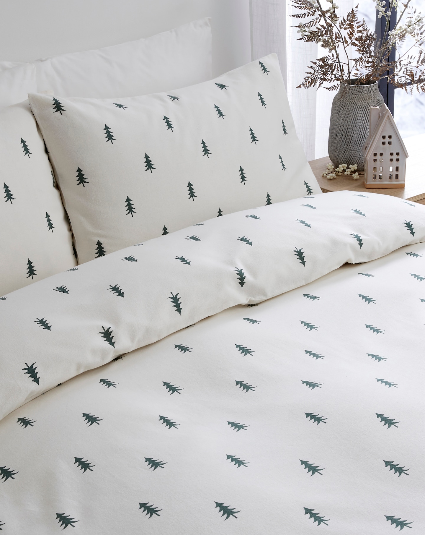 Fraser Fir Brushed Cotton Duvet Set