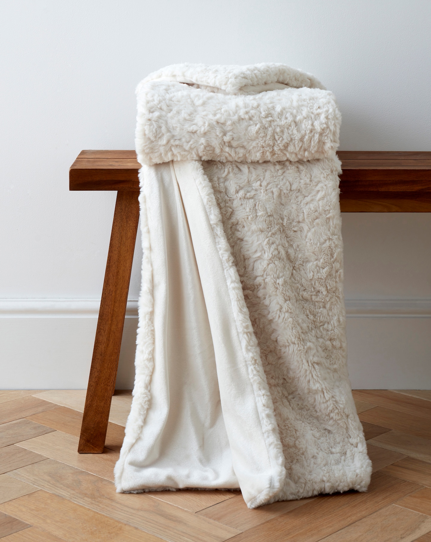 New In - Textured Faux Fur Throw