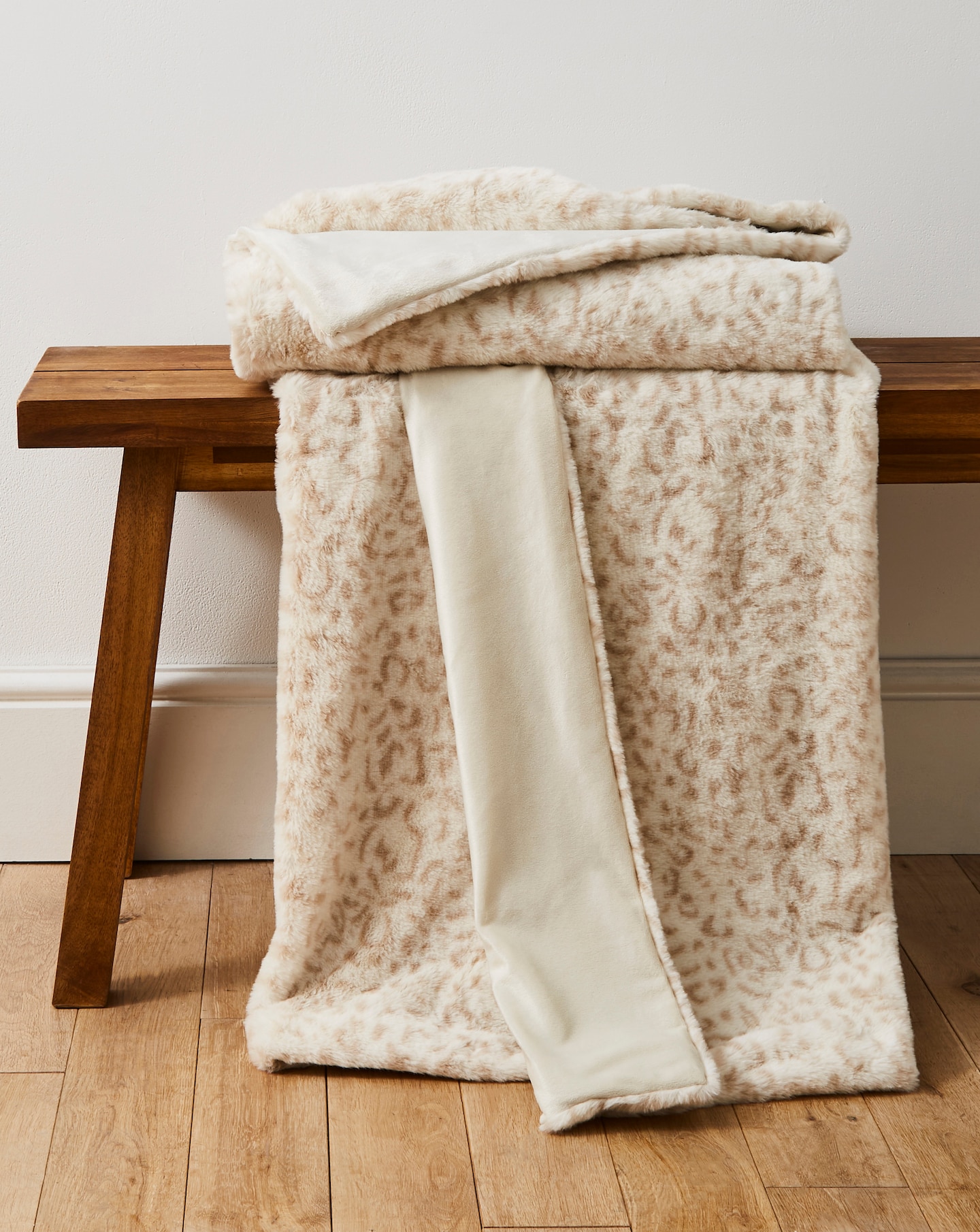 Leopard Printed Faux Fur Throw