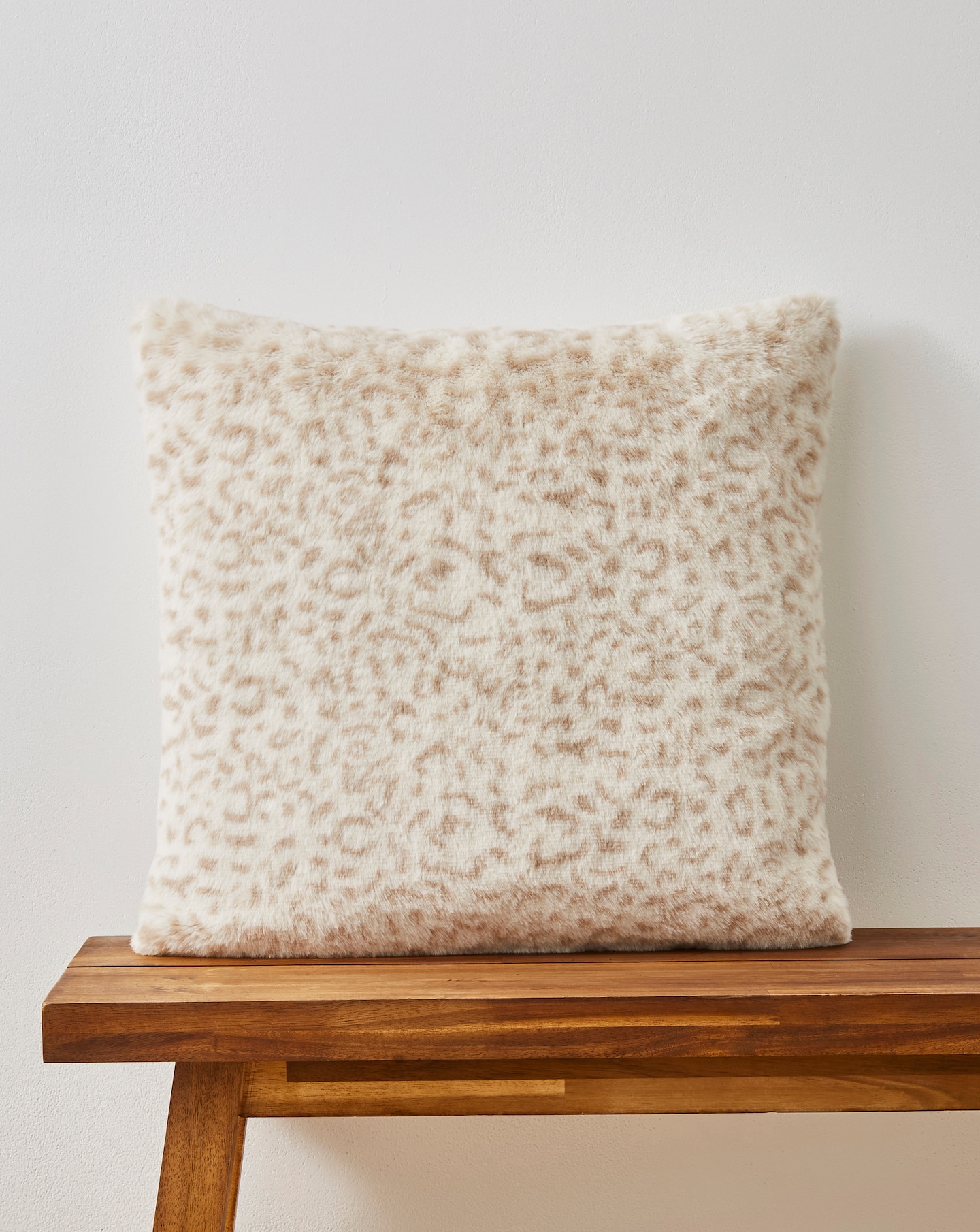 Leopard Printed Faux Fur Cushion