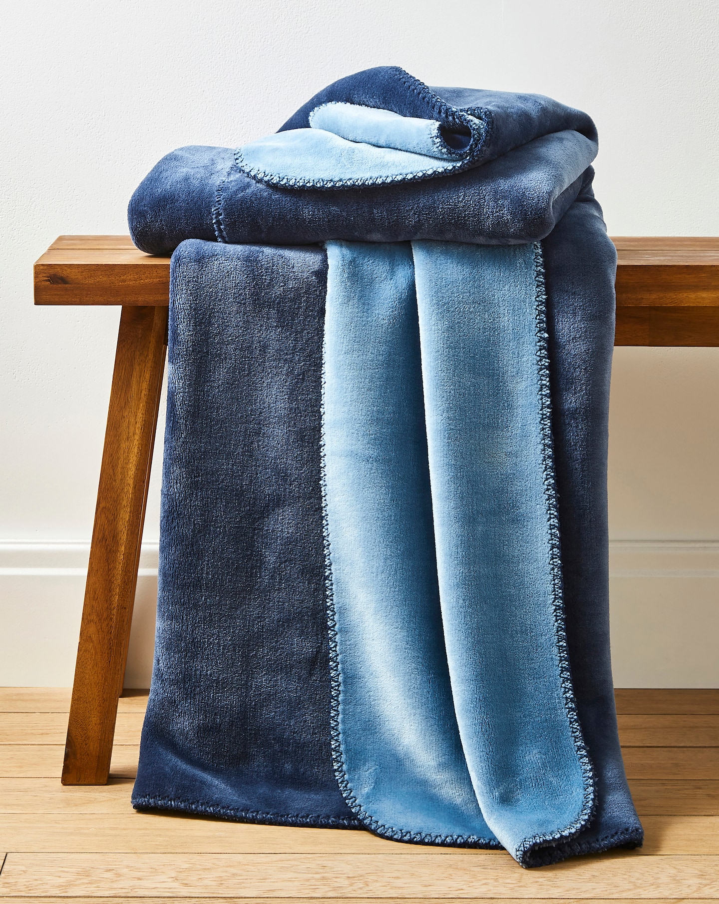 Two-Toned Throw with Stitched Edges