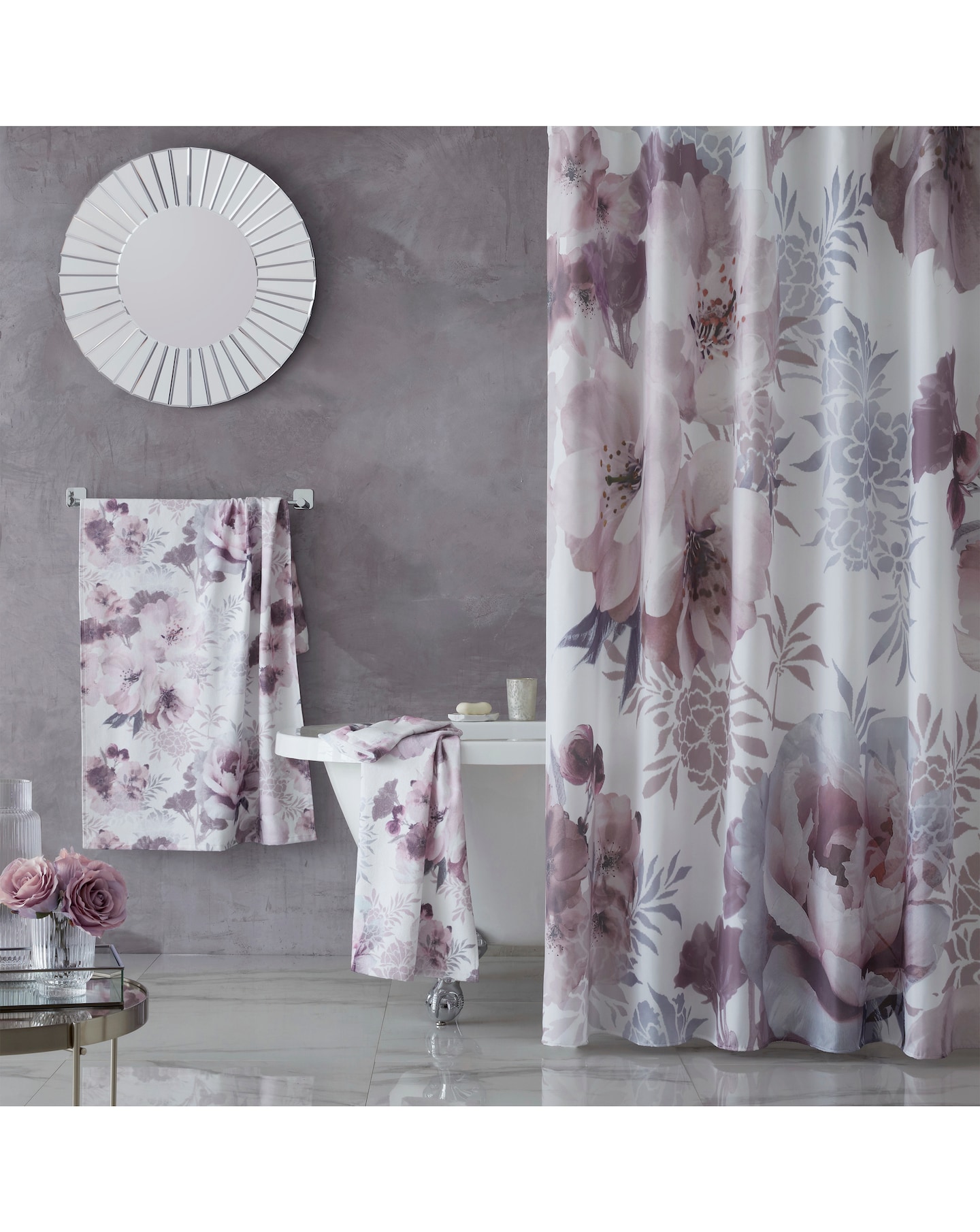 New In - Dramatic Floral Shower Curtain