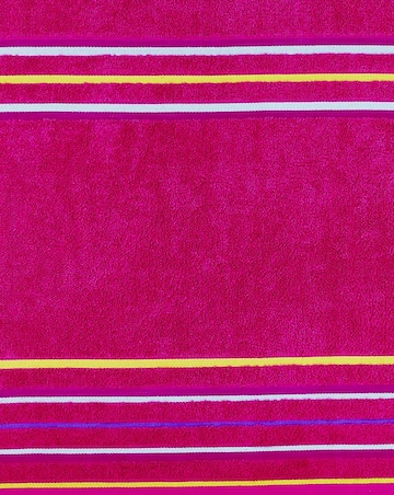 Catherine Lansfield Cotton Rainbow Beach Towel Pair - Hot Pink & Orange