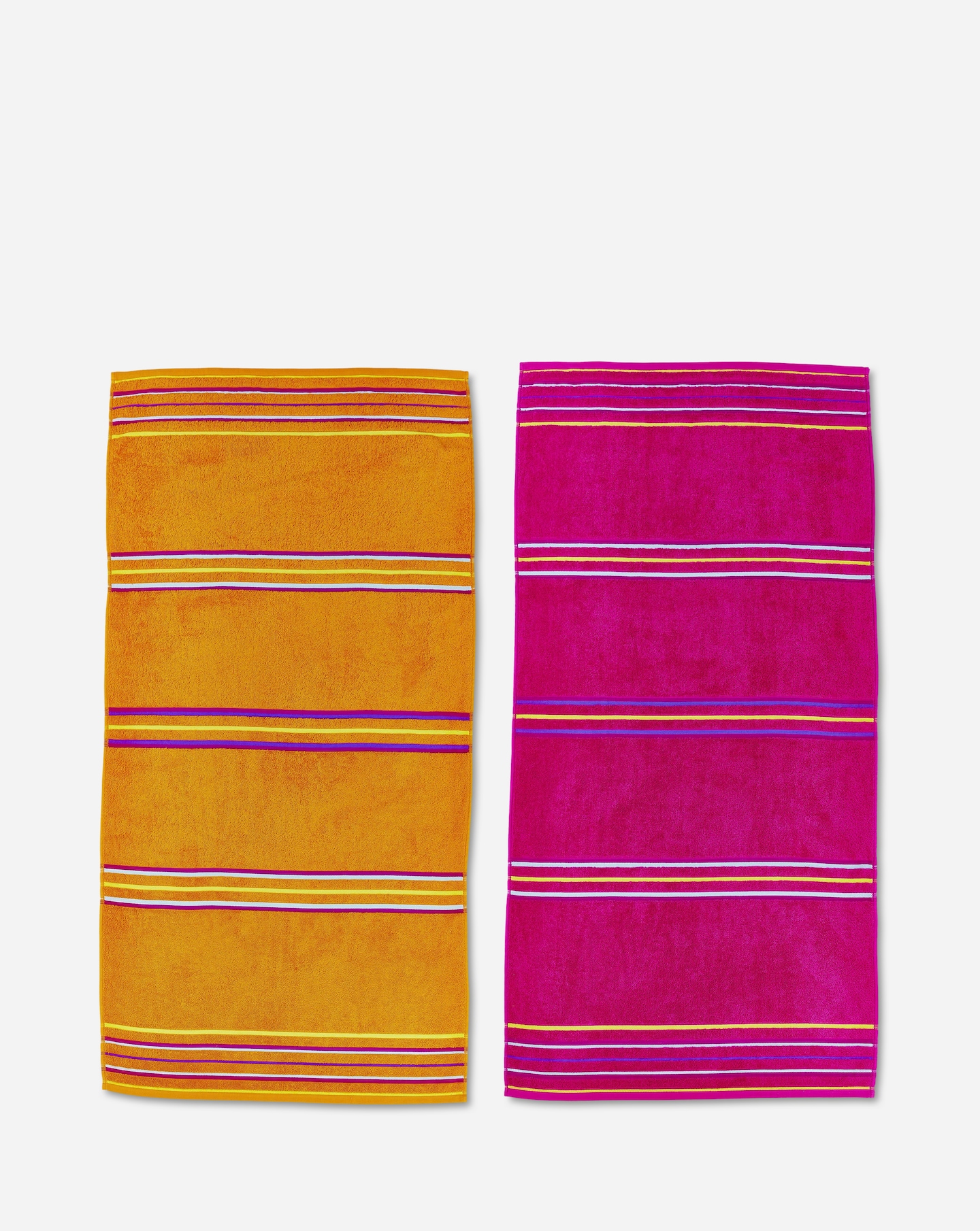 New In - Rainbow Beach Towel Pair - Pink & Orange