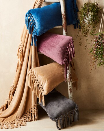 Silky Tassled Cushion Cover