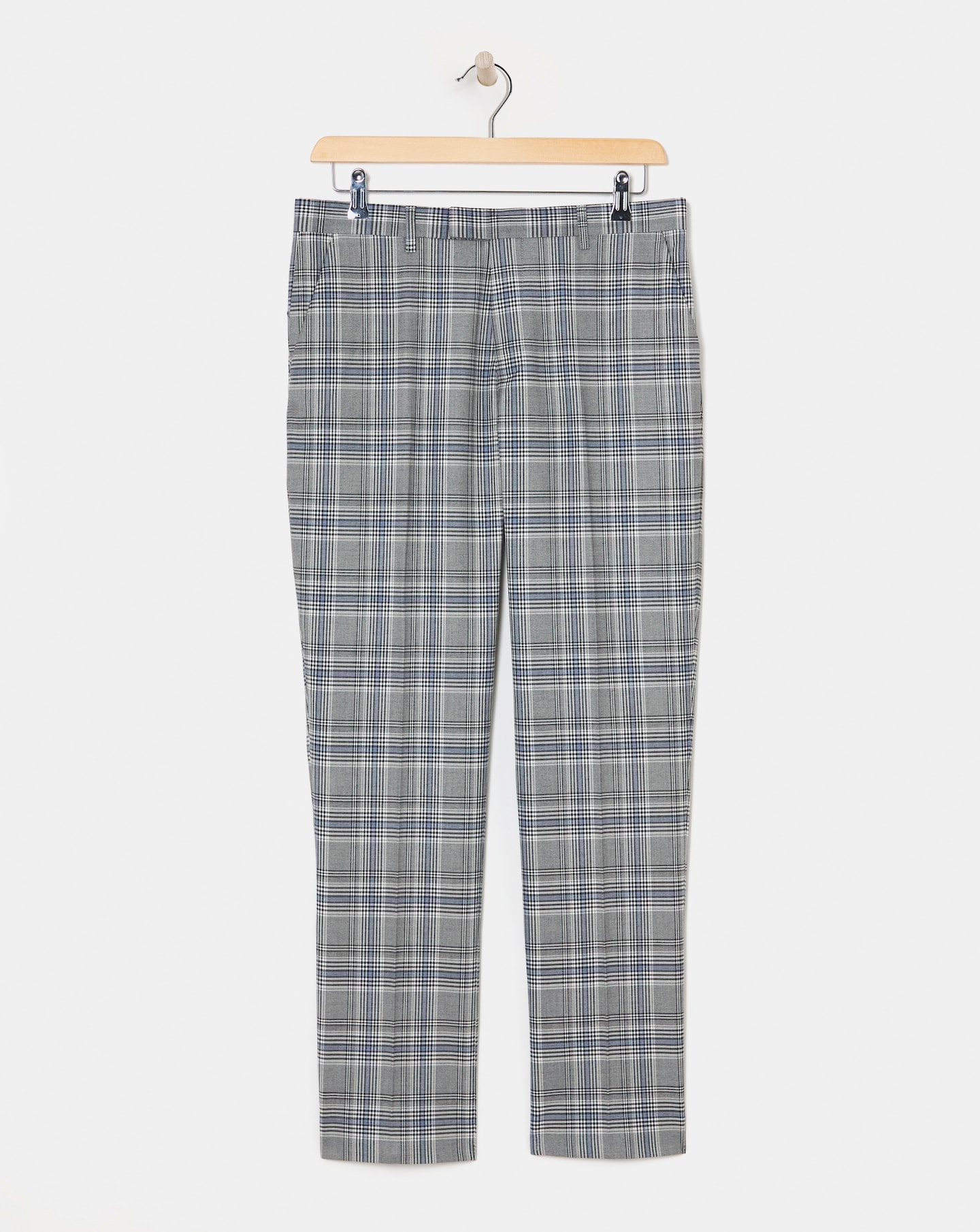Grey Check Regular Fit Suit Trouser
