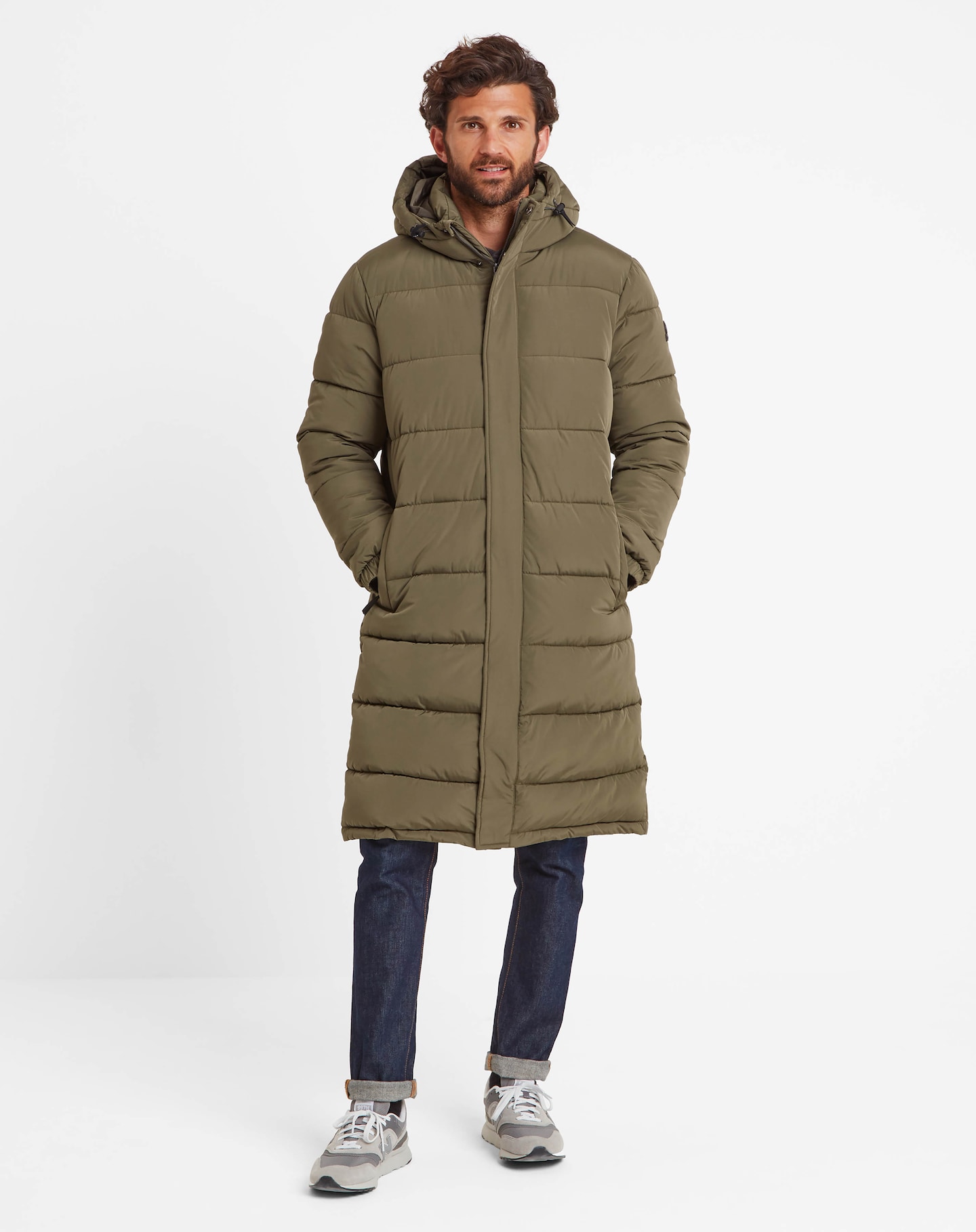 Tog24 Langrick Mens Long Padded Jacket - Khaki