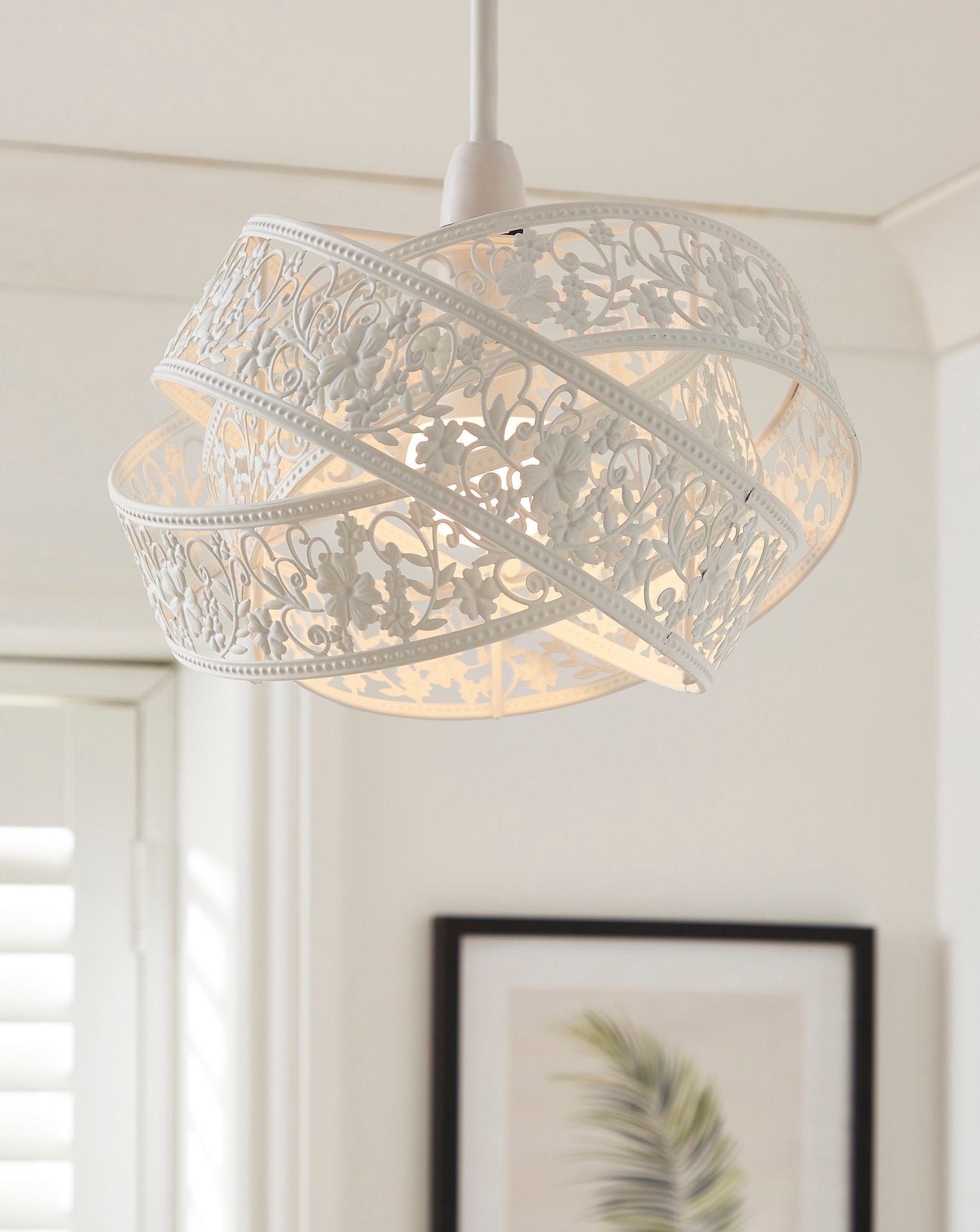Matte White Fretwork Shade