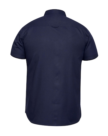 D555 Big & Tall James S/S Button Down Oxford Shirt with Chest Pocket - Navy
