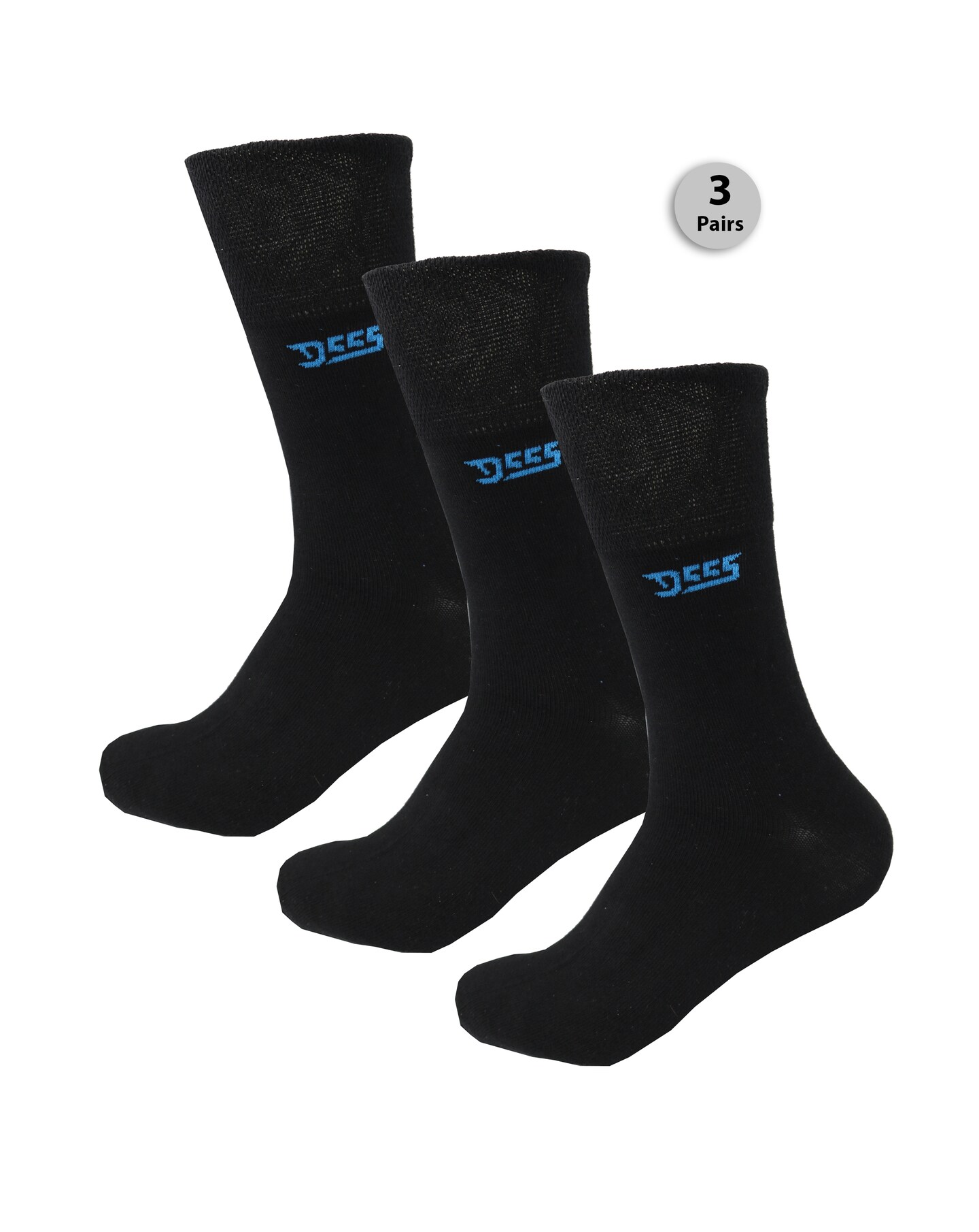 D555 Big & Tall Harold-1 Pack of 3 Extra Wide Comfort Fit Socks - Black