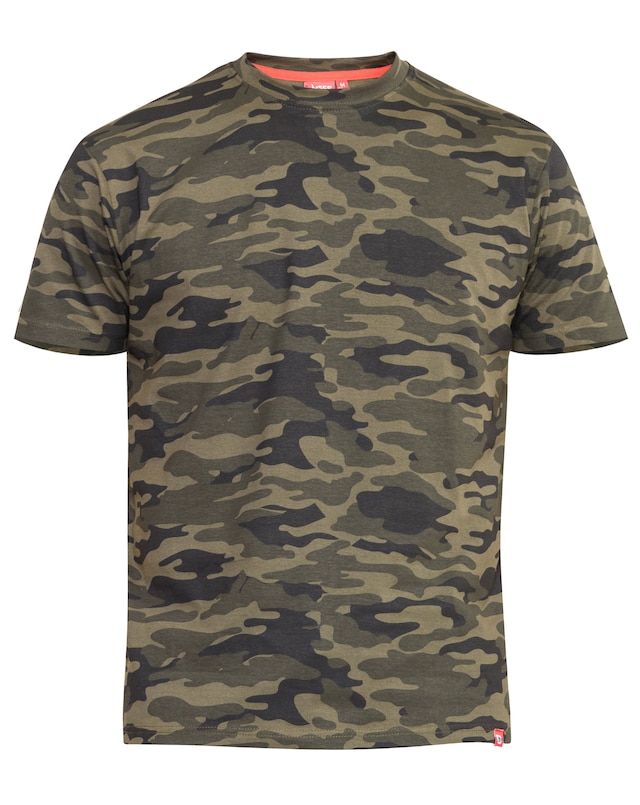 D555 Big & Tall Gaston Camouflage Print Crew Neck T-Shirt - Jungle