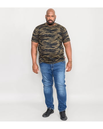 D555 Big & Tall Gaston Camouflage Print Crew Neck T-Shirt - Jungle