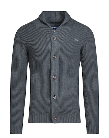 Raging Bull Button Up Shawl Cardigan Dark Grey Marl