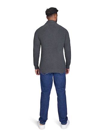 Raging Bull Button Up Shawl Cardigan Dark Grey Marl