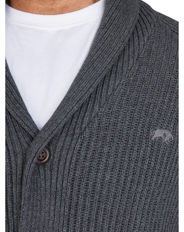 Raging Bull Button Up Shawl Cardigan Dark Grey Marl