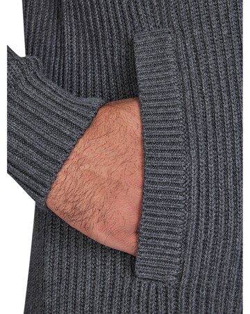 Raging Bull Button Up Shawl Cardigan Dark Grey Marl